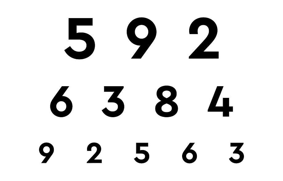 Grafik mit mehreren Zahlen in drei Zeilen, welche im Sehtest zur Brillenbestimmung dient