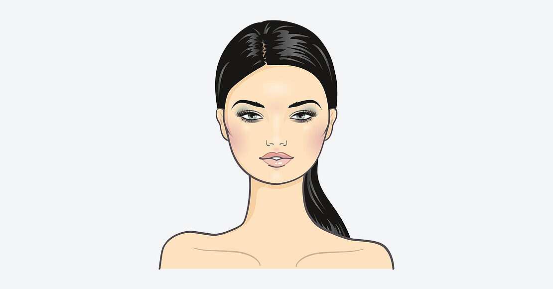 Grafik mit Stylingtipps für Rundes Gesicht / Gesichtsform rund
